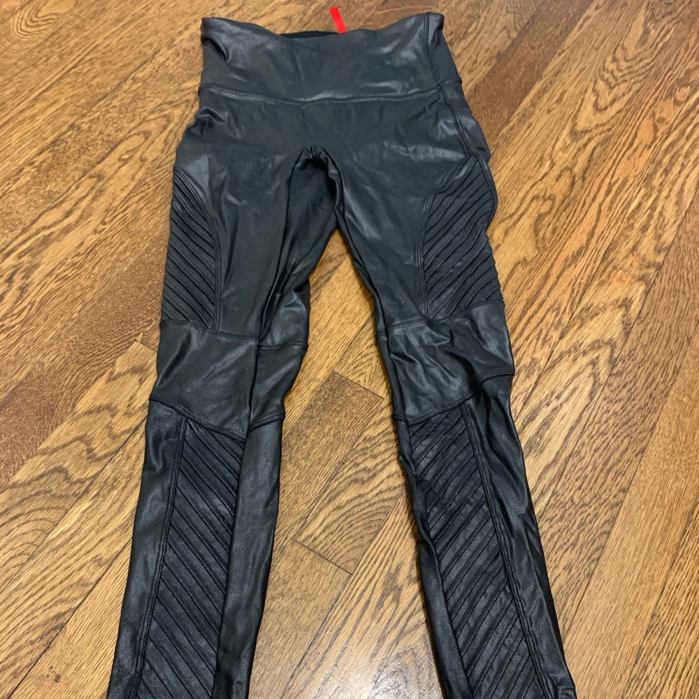 Spanx Moto Faux Leather Leggings